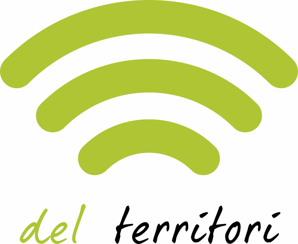 Símbolo wifi con letras en la zona inferior que dice: "del territori"